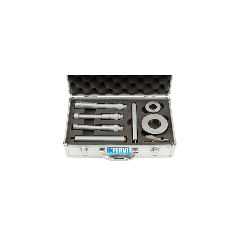 Express Levering Assortimento micrometri a tre punte per interni, per fori ciechi FERVI M019/20/40 20 ÷ 40 mm