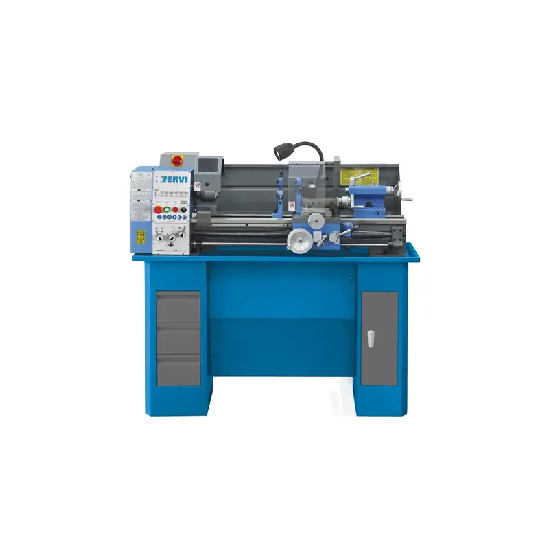 Tornio parallelo FERVI T900 con diametro banco 320 mm, diametro max sul carro 210 mm e distanza punte 900 mm Koop Online