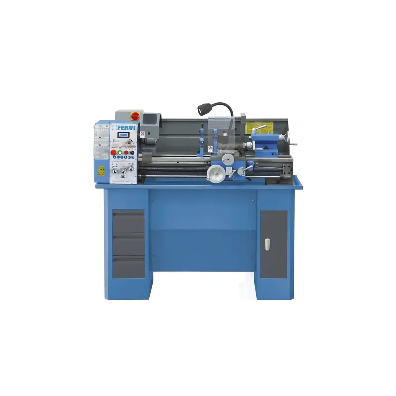 Tornio parallelo con inverter FERVI T900I con diametro banco 320 mm, diametro max sul carro 210 mm e distanza punte 900 mm Bestel Nu