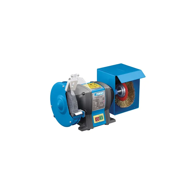Smerigliatrice combinata da banco FERVI 0510 con motore 230 V 50 Hz 350 W e spazzola 2950 rpm - Ø 150 x 20 x 12,7 mm Premium