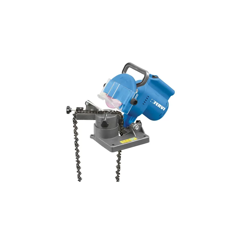 Affilacatene per motosega FERVI 0502 con motore 230 V 50 Hz 250 W, mola rosa Ø 100 x 4,5 x 10 mm e affilatura ±35° Beperkte Voorraad