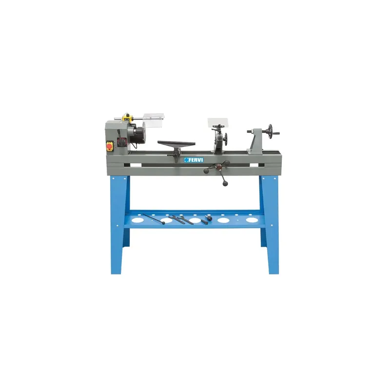 Tornio da legno con copia FERVI 0648 con diametro massimo tornitura 350 mm, distanza punte 1000 mm e altezza punte 175 mm Meest Verkocht