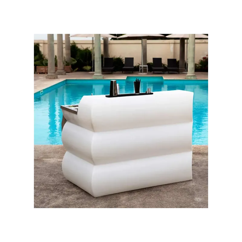 Nu Kopen Bancone lounge bar in polietilene bianco CON WORKSTATION 145cm Kloris