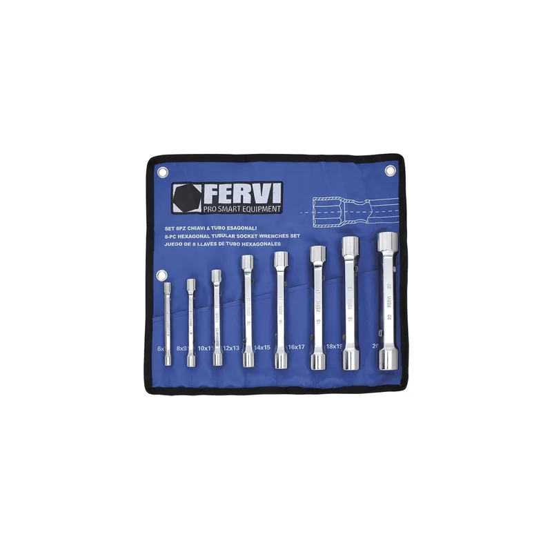 Seizoensaanbieding FERVI Serie 8 Chiavi a Tubo Esagonali 6x7-20x22 mm - 0442