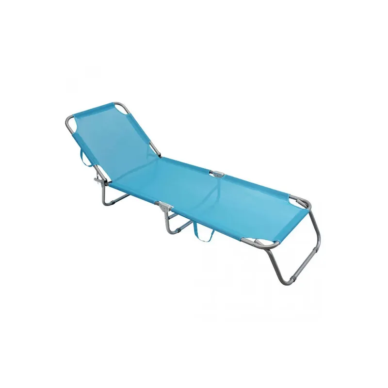 Beperkt Aanbod Brandina da spiaggia rimini plus in metallo con tessuto textilene blu 188x55x24,5 cm