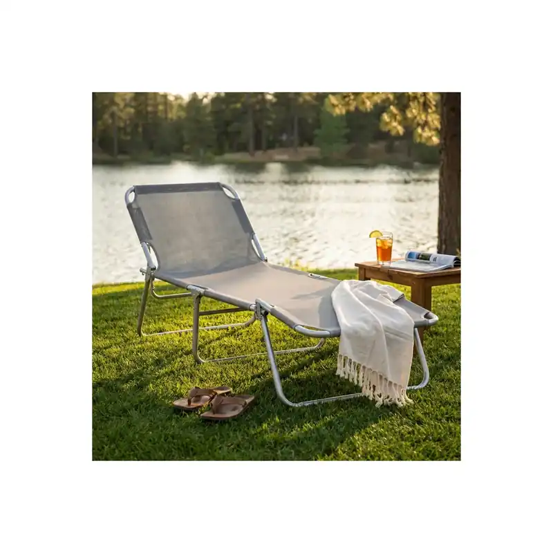 Merkproduct Brandina da spiaggia trieste alta senza tettuccio in alluminio anodizzato con tessuto textilene azzurro 190x58x40 cm