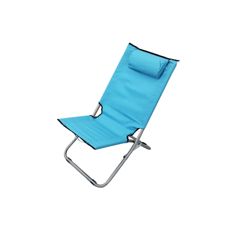 Nu Kopen Spiaggina alta in acciaio con tessuto oxford 600d blu 76x50x33/74 cm