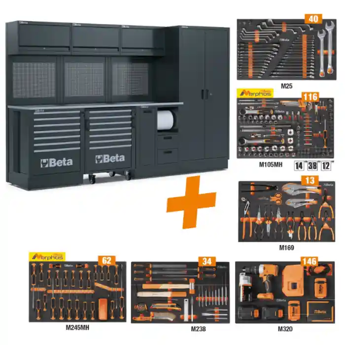 Goedkoop Arredo officina Beta RSC50 2.0 F/411UT con assortimento 411 utensili - 050001095