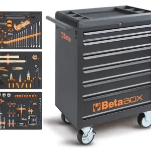 Carrello porta utensili Beta Worker BW C04BOX-A VU, grigio 6 cassetti con 196 attrezzi Bestseller