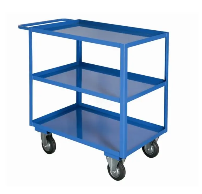 Koopje Carrello portatutto 3 ripiani ruote con freno in gomma piena ø 125 mm Carmeccanica 040AFR