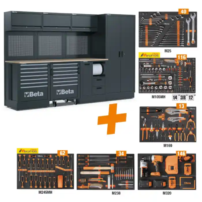 Express Levering Arredo officina Beta RSC50 2.0 FW/411UT con assortimento 411 utensili - 050001098