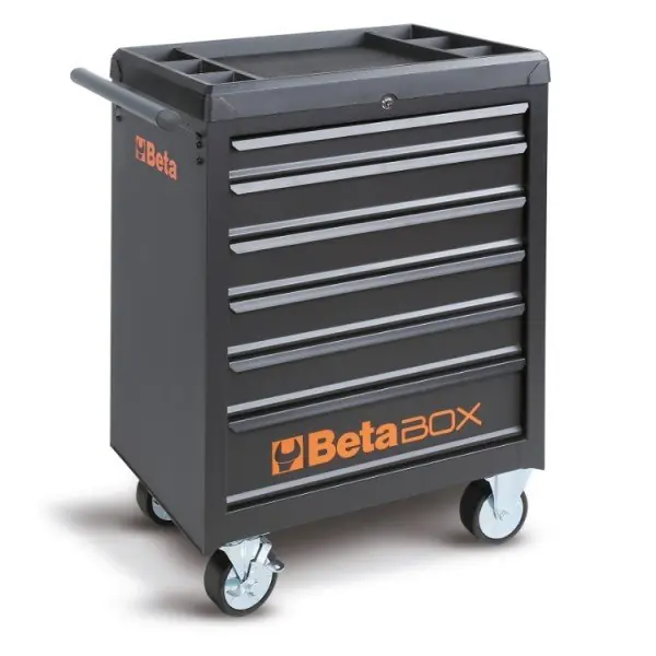 Carrello porta utensili 6 cassetti BETA C04BOX-A grigio r r r Piano di lavoro in ABS con 6 vaschette portaminuterie r Sei cassetti da 570x410 mm, montati su guide telescopiche a sfera r 1 cassetto altezza 80 mm r 4 cassetti altezza 110 mm r 1 cassetto altezza 160 mm r Piano dei cassetti protetto da tappetini di gomma espansa. r Quattro ruote Ø 125 mm 2 fisse e 2 girevoli con freno. r Serratura di sicurezza centralizzata frontale. r Capacità di carico statico 150 kg r r r r
", "sku" "09799936", "brand" { "@type" "Thing", "name" "BETA UTENSILI" }, "offers" { "@type" "Offer", "priceCurrency" "EUR", "price" "566.00", "itemCondition" "http //schema.org/NewCondition", "availability" "http //schema.org/InStock", "url" "https //www.toolshopitalia.it/shop/banchi-lavoro-e-carrelli-portautensili/carrello-porta-utensili-6-cassetti-beta-c04box-a-grigio", "seller" { "@type" "Organization", "name" "ToolShop Italia - Ferramenta Online" } }
} Rechtstreeks Van De Fabrikant