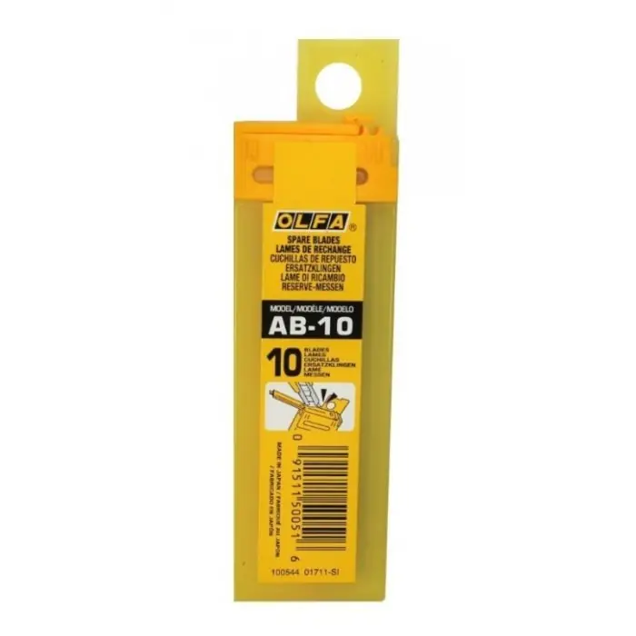 Laatste Kans Olfa AB-10 lame per Cutter Standard 9 mm x 80 (10 pezzi) r r r Lame di ricambio per taglierino r Larghezza 9 mm r Lunghezza 80 mm r Lama standard ricambio AB-10 Olfa per taglierino art. 180-Black, taglierino adatto per lavori di taglio precisi e per uso generale. r Ottimo per tagliare carta, pellicola, pelle, nastri, cartone, gomma, vinile, ecc. r Tubetto di 10 lame di ricambio. r r
", "sku" "00428880", "brand" { "@type" "Thing", "name" "OLFA" }, "offers" { "@type" "Offer", "priceCurrency" "EUR", "price" "4.35", "itemCondition" "http //schema.org/NewCondition", "availability" "http //schema.org/InStock", "url" "https //www.toolshopitalia.it/shop/coltelli-cutter/olfa-ab-10-lame-per-taglierino-cutter-standard-9-mm-x-80-10-pezzi", "seller" { "@type" "Organization", "name" "ToolShop Italia - Ferramenta Online" } }
}