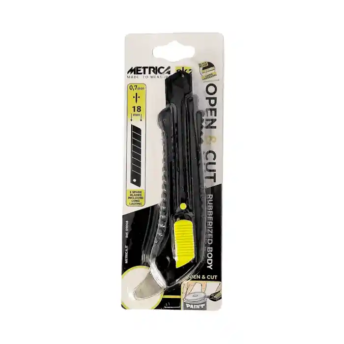 Coltello cutter Metrica OPEN & CUT con lama nera 18 mm r r r Incluso nel cutter 2 lame da 100x18 mm r Spessore lama 0,7 mm r r
", "sku" "09798939", "brand" { "@type" "Thing", "name" "METRICA" }, "offers" { "@type" "Offer", "priceCurrency" "EUR", "price" "6.50", "itemCondition" "http //schema.org/NewCondition", "availability" "http //schema.org/InStock", "url" "https //www.toolshopitalia.it/shop/coltelli-cutter/coltello-cutter-metrica-open-cut-con-lama-nera-18-mm", "seller" { "@type" "Organization", "name" "ToolShop Italia - Ferramenta Online" } }
} Korting