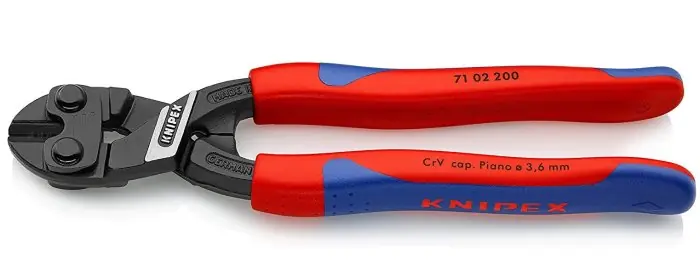 Koop Vandaag Tronchese a doppia leva KNIPEX CoBolt 71 02 200 r r
Mister muscolo in formato tascabile. Il tronchese per bulloni Knipex CoBolt 71 02 200 potenzia di 35 volte la forza della vostra mano. r r
Piccolo utensile, grande efficacia – chi è abituato a lavorare con un tronchese per bulloni tradizionale saprà apprezzare la maneggevolezza del CoBolt 71 02 200. Grazie alla praticità delle sue dimensioni, di soli 200 mm, e al suo peso ridotto, inferiore a 400 g, il tronchese compatto per bulloni è rapidamente a portata di mano ed è un valido e potente ausilio anche nelle situazioni più impegnative, come i lavori sopratesta. r r
DETTAGLI r r r Taglio di grosse sezioni facilitato mediante tagliente micro-strutturato r Con superficie di contatto sotto l‘articolazione per la presa e l‘estrazione di fili metallici a partire dal Ø 1,0 mm r Con manici rivestiti in materiali multicomponente di forma affusolata senza collare per una migliore maneggevolezza ed un trasporto più pratico r Con ampia superficie di appoggio sui manici per una migliore distribuzione della pressione e un lavoro più confortevole r Con taglienti di precisione per filo duro e filo dolce, anche per filo armonico r Per tagliare materiali come bulloni, chiodi, rivetti ecc. fino a Ø 5,2 mm r Capacità di taglio particolarmente elevata con minore sforzo grazie alla struttura dell’articolazione altamente efficace r Taglienti ulteriormente temperati ad induzione, durezza ca. 62 HRC r Acciaio al cromo vanadio ad alte prestazioni, forgiato, temperato ad olio a gradini r r r
CARATTERISTICHE r r r Art. No. 71 02 200 r EAN 4003773047056 r Esecuzione bonderizzata nera r Manici rivestiti in materiale bicomponente, forma affusolata r Peso 365 g r Dimensioni 200 x 62 x 21 mm r REACH conformità contiene SVHC r RoHS conformità non applicabile r Valori di taglio filo dolce (diametro)Valori di taglio filo dolce (diametro) Ø 6 mm r Valori di taglio filo di media durezza (diametro)Valori di taglio filo di media durezza (diametro) Ø 5,2 mm r Valori di taglio filo duro (diametro)Valori di taglio filo duro (diametro) Ø 4,0 mm r Valori di taglio filo armonico (diametro)Valori di taglio filo armonico (diametro) Ø 3,6 mm r r
", "sku" "09782297", "brand" { "@type" "Thing", "name" "KNIPEX" }, "offers" { "@type" "Offer", "priceCurrency" "EUR", "price" "60.80", "itemCondition" "http //schema.org/NewCondition", "availability" "http //schema.org/InStock", "url" "https //www.toolshopitalia.it/shop/pinze-tronchesi-strettoi/tronchese-a-doppia-leva-knipex-cobolt-7102200", "seller" { "@type" "Organization", "name" "ToolShop Italia - Ferramenta Online" } }
}
