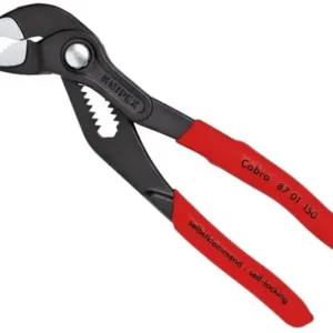 Bestel Nu Pinza regolabile di nuova generazione per tubi e dadi KNIPEX COBRA r r r Regolazione mediante pressione sul pulsante direttamente sul pezzo in lavorazione r Regolazione fine, permette di adattarsi ai pezzi da stringere anche nelle forme più diverse e di trovare la posizione dei manici ottimale per la mano r Autoserrante per tubi e dadi nessuno slittamento sul pezzo da stringere e minimo sforzo di lavoro r Superfici delle ganasce con denti trattati con speciale tempera, durezza dei denti ca. 61 HRC presa sicura per un‘elevata stabilità r Cerniera passante doppia guida per un‘elevata stabilità r Scatto sicuro del perno cerniera nessuno spostamento accidentale della regolazione r Con fermo di contrasto per evitare lo schiacciamento accidentale r Acciaio elettrico al cromo vanadio, forgiato, temperato ad olio a gradini r r r
Caratteristiche r r r DIN ISO 8976 r Giunto inscatolato r Autobloccante, non scivola sul pezzo r Antiusura, denti temprati 62 HRC r La protezione antibloccaggio evita le lesioni da schiacciamento r Rivestimento della presa antiscivolo r REGOLAZIONE STABILE TRAMITE PULSANTE NESSUN RILASCIO ACCIDENTALE. r r r
VERSIONI DISPONIBILI r r r Lunghezza 150.0 mm r Lunghezza 250.0 mm r Lunghezza 300.0 mm r r
", "sku" "09650152", "brand" { "@type" "Thing", "name" "KNIPEX" }, "offers" { "@type" "Offer", "priceCurrency" "EUR", "price" "32.20", "itemCondition" "http //schema.org/NewCondition", "availability" "http //schema.org/InStock", "url" "https //www.toolshopitalia.it/shop/pinze-tronchesi-strettoi/pinza-regolabile-per-tubi-e-dadi-knipex-cobra-mm-150", "seller" { "@type" "Organization", "name" "ToolShop Italia - Ferramenta Online" } }
}