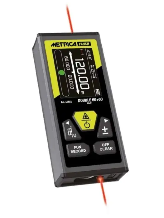 Favoriet Distanziometro metro laser 60m + 60m Metrica Flash DOUBLE 60+60 ALU