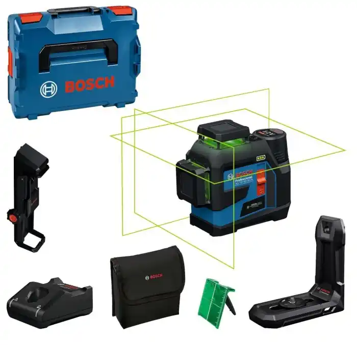 Livella laser a linee verdi Bosch GLL 12V-100-33 CG Professional Direct Verzonden