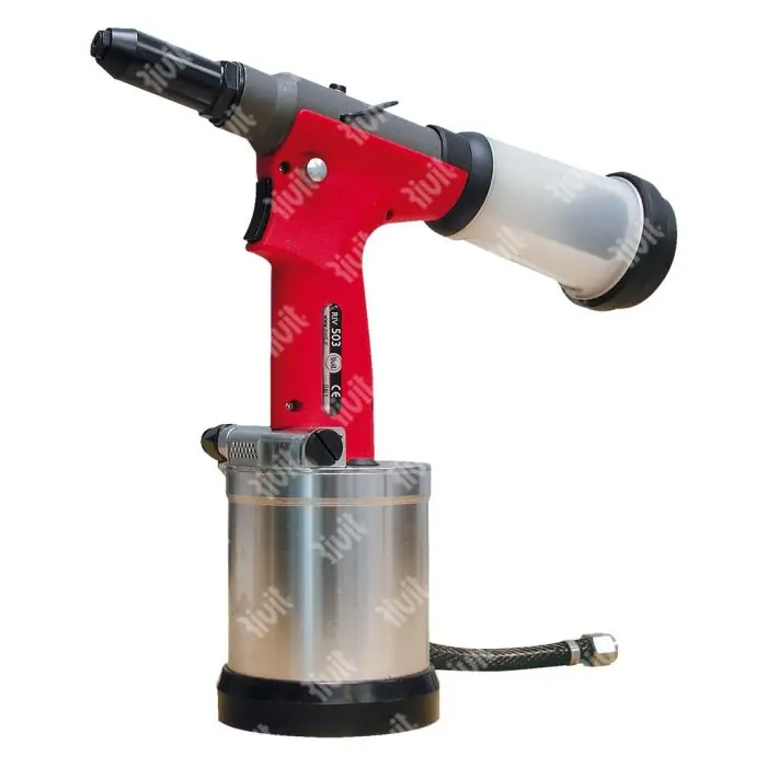 Rivettatrice oleopneumatica RIVIT RIV503 per rivetti fino a ø 4,8 mm r r r Rivettatrice oleopneumatica per rivetti a strappo standard in tutte le leghe fino al ø 4,8 mm e ø 6,0 mm solo alluminio r La RIV503 è dotata di trattenuta del rivetto e recupero del chiodo tranciato. r Questo modello è progettato con impugnatura in plastica e corpo base in alluminio, in maniera da rendere l’attrezzo leggero e maneggevole e favorire, quindi, il lavoro dell’operatore. r Praticità che si unisce a un’ottima competitività di prezzo, che rende questo utensile assolutamente appetibile per tutti coloro che hanno un utilizzo continuativo e professionale di questa attrezzatura. r r r
Caratteristiche r r r pressione aria esercizio (bar) 6 r pressione aria min - max (bar) 5 - 7 r consumo aria per ciclo a 6 bar (lt) 4,35 r corsa (mm) 20 r forza di trazione a 6bar (N) 10900 r peso (kg) 1,546 r vibrazioni (m /s²) r rumorosità dB(A) 78 r codice prodotto 4035700 r r
", "sku" "09778139", "brand" { "@type" "Thing", "name" "RIVIT" }, "offers" { "@type" "Offer", "priceCurrency" "EUR", "price" "416.50", "itemCondition" "http //schema.org/NewCondition", "availability" "http //schema.org/InStock", "url" "https //www.toolshopitalia.it/shop/rivettatrici-oleopneumatiche/rivettatrice-oleopneumatica-rivit-riv503-per-rivetti-fino-a-o-4-8-mm", "seller" { "@type" "Organization", "name" "ToolShop Italia - Ferramenta Online" } }
} Snelle Levering
