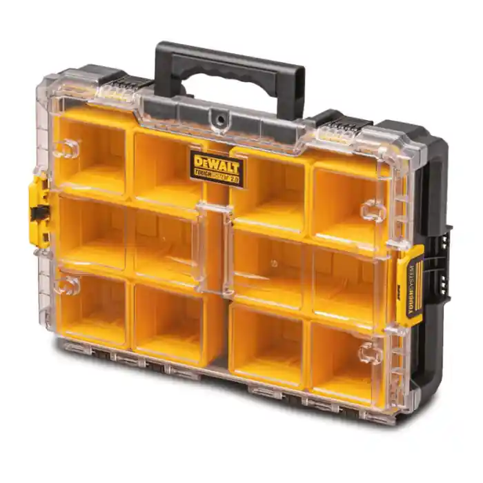 Valigetta Organizer Toughsystem 2.0 DS100 DeWalt DWST83394-1 r r r Unità ORGANIZER con 10 contenitori porta minuteria (2 grandi + 8 piccoli) r coperchio trasparente, maniglia bi-componente, con cerniere di chiusura in metallo e guarnizione a protezione da umidita e polvere (IP65) r r r
Caratteristiche tecniche r r r Altezza mm 116 r Lunghezza mm 553 r Profondità mm 350 r Peso massimo trasportabile 20 Kg r Fornisce protezione da acqua e polvere agli strumenti e ai fissaggi all‘interno della scatola. r Fornisce visibilità al contenuto dall‘esterno della scatola ma fornisce anche sicurezza. r Le vaschette presenti al suo interno possono essere rimosse dall‘organizzatore singolarmente per la massima flessibilità o addirittura divise in sezioni, più piccole con un divisore (creato dall‘utente finale). r Chiusure intuitive, facili da usare e che fanno risparmiare tempo per collegare i moduli insieme. r Forniscono un funzionamento sicuro ma facile con una sola mano, un trasporto comodo e sicuro. r Può essere utilizzato come parte della piattaforma r r
", "sku" "09773196", "brand" { "@type" "Thing", "name" "DEWALT" }, "offers" { "@type" "Offer", "priceCurrency" "EUR", "price" "67.55", "itemCondition" "http //schema.org/NewCondition", "availability" "http //schema.org/InStock", "url" "https //www.toolshopitalia.it/shop/valigie-cassettiere-organizer/valigetta-organizer-toughsystem-2-0-ds100-dewalt-dwst83394-1", "seller" { "@type" "Organization", "name" "ToolShop Italia - Ferramenta Online" } }
} Merkproduct