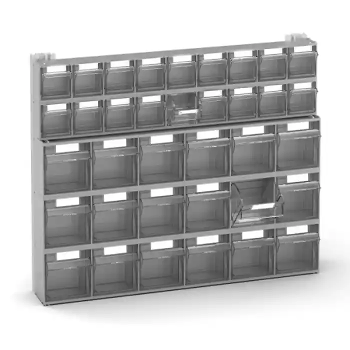 Express Levering Scaffale porta minuteria 36 cassetti Fami Visual Box 602x114x500 mm