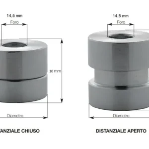 Plebani C distanziale cilindrico regolabile 10/15 mm per fissaggio inferriate - ø mm 25 Op = Op