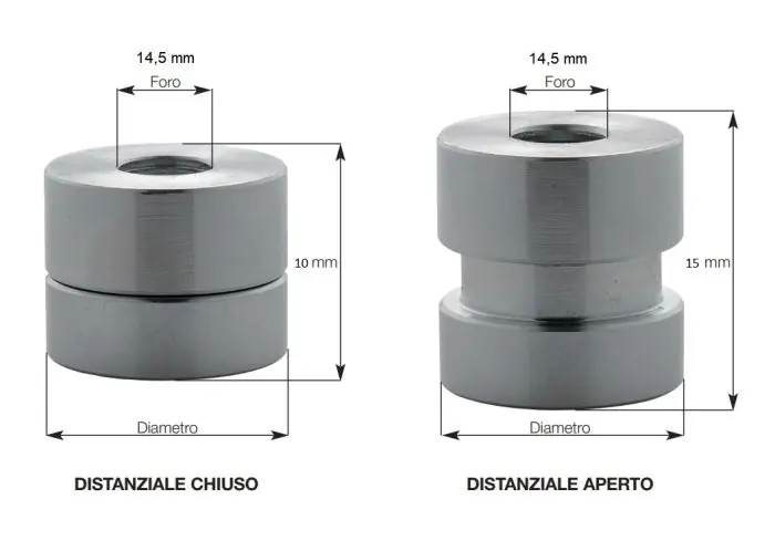 Plebani C distanziale cilindrico regolabile 10/15 mm per fissaggio inferriate - ø mm 25 Op = Op