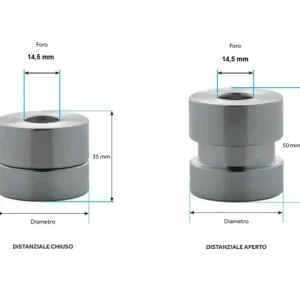 Beperkt Aanbod Plebani C02L distanziale cilindrico regolabile 35/50 mm per fissaggio inferriate - ø mm 30