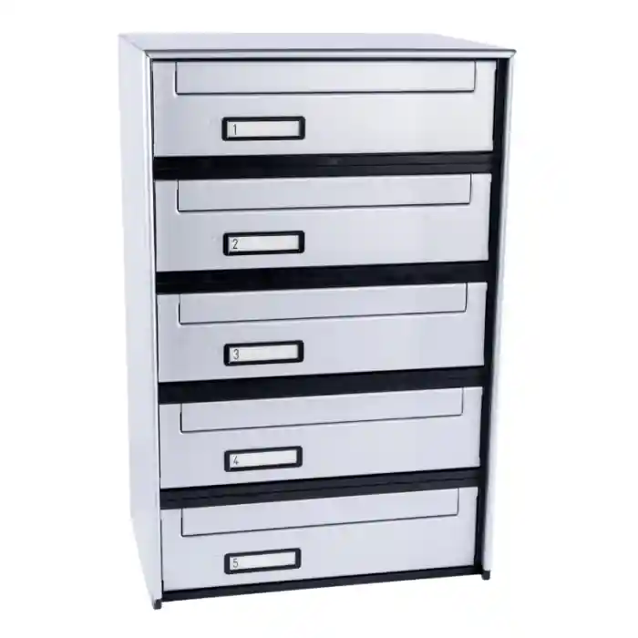 Seizoensaanbieding Casellario postale 5 cassette (SC6) a ritiro posteriore argento SILMEC 5B1-601.72