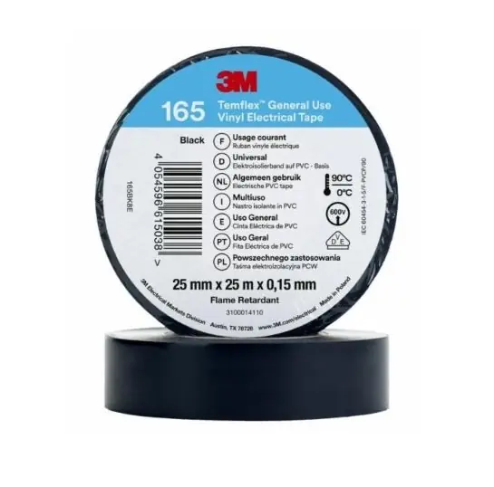 Laatste Kans Nastro isolante in PVC NERO 3M Temflex 165, 25 mm x 25m r r r Nastro isolante in vinile è un nastro isolante in PVC professionale con uno spessore di 0,15 mm adatto per uso interno o esterno. r Rotolo da 25 mt, larghezza nastro 25 mm r Buona resistenza ad abrasioni, acido, alcali e alle variazioni delle condizioni atmosferiche, inclusa la luce solare r Elevata resistenza dielettrica r Prestazioni elevate con temperature ambientali fino a 90 °C r Nastro di livello professionale adatto per l‘uso in ambienti interni ed esterni r Disponibile nei colori standard del settore r Certificato VDE, IEC 60454-3-1-5 /F-PVCP /90 r Ritardante alla fiamma r r r
Applicazioni r r r Adatto per ambienti interni moderatamente difficili e utilizzi in esterno protetto dagli agenti atmosferici r Per ambienti residenziali, commerciali e di produzione (OEM) r Codifica a colori per l‘identificazione delle fasi, la marcatura dei fili e la sicurezza r Isolamento elettrico delle giunzioni di fili e cavi fino a 600 volt r Fissaggio e fasciatura di fili e cavi r Posa dei cavi con sonda tira cavi r r
", "sku" "09659452", "brand" { "@type" "Thing", "name" "3M" }, "offers" { "@type" "Offer", "priceCurrency" "EUR", "price" "1.93", "itemCondition" "http //schema.org/NewCondition", "availability" "http //schema.org/InStock", "url" "https //www.toolshopitalia.it/shop/collanti-nastri-stucco/nastro-isolante-pvc-nero-3m-temflex-165-25-mm-x-25m", "seller" { "@type" "Organization", "name" "ToolShop Italia - Ferramenta Online" } }
}