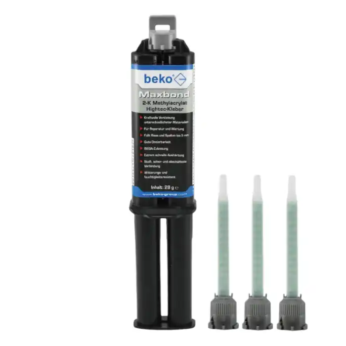 Direct Verzonden Colla bicomponente acrilato di metile Beko 270-628 MAXBOND con miscelatori 28gr