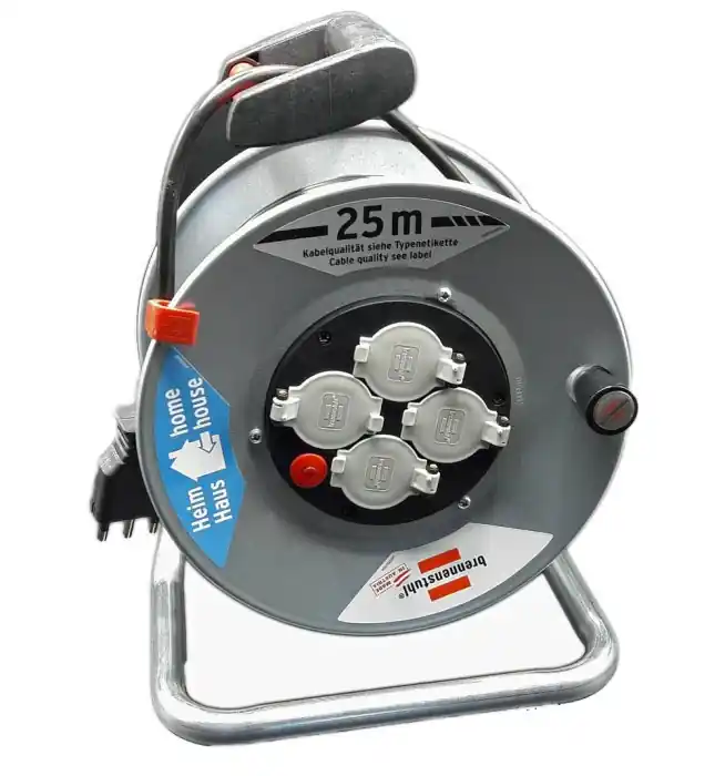 Weekendaanbieding Avvolgicavo elettrico prolunga Brennenstuhl 25m 250V IP20 4 prese universali 10-16A 3x1,5mm²