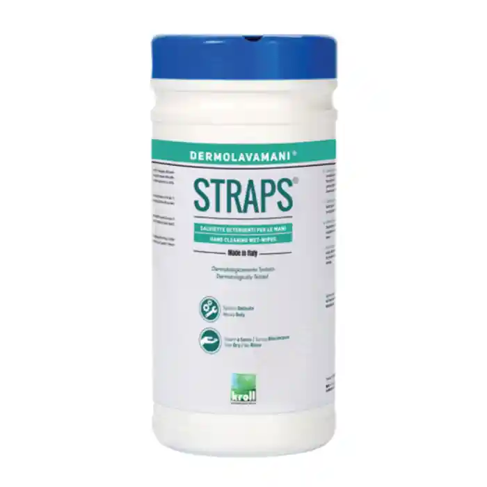 Tijdelijk Beschikbaar 70 salviette detergenti mani Kroll Straps monouso r r r Straps è una salvietta in tessuto - non tessuto (leggermente abrasiva da un lato, morbida dall’altro) impregnata di una soluzione detergente molto efficace che elimina tutti i tipi di sporco. r La salvietta Straps® è un mezzo pratico per pulirsi le mani velocemente senza acqua e sapone. Il prodotto è efficace per eliminare oli, catrami, colle, pitture fresche,vernici, silicone, inchiostri, toner della fotocopiatrice / stampante, tracce d’erba. r Toglie l’odore di benzina e gasolio dalle mani, lasciandole piacevolmente profumate. r Il prodotto è arricchito con emollienti ed idratanti naturali. r Compatibilità cutanea dermatologicamente testata. r Principi attivi naturali Glicerina r Misura salvietta cm 20x30 r 70 salviette nella confezione r r r
Modalità d’uso r r r estrarre una salvietta dal contenitore, strofinarla tra le mani fino alla rimozione dello sporco e attendere l’asciugatura. r r r
Avvertenze non utilizzare il prodotto su parti delicate (viso, zona ascellare, parti intime). r
Tenere lontano dalla portata dei bambini. Evitare il contatto con gli occhi. r
", "sku" "00360265", "brand" { "@type" "Thing", "name" "KROLL" }, "offers" { "@type" "Offer", "priceCurrency" "EUR", "price" "19.75", "itemCondition" "http //schema.org/NewCondition", "availability" "http //schema.org/InStock", "url" "https //www.toolshopitalia.it/shop/detergenti-igienizzanti/salviette-monouso-detergenti-mani-kroll-straps-70-pezzi", "seller" { "@type" "Organization", "name" "ToolShop Italia - Ferramenta Online" } }
}