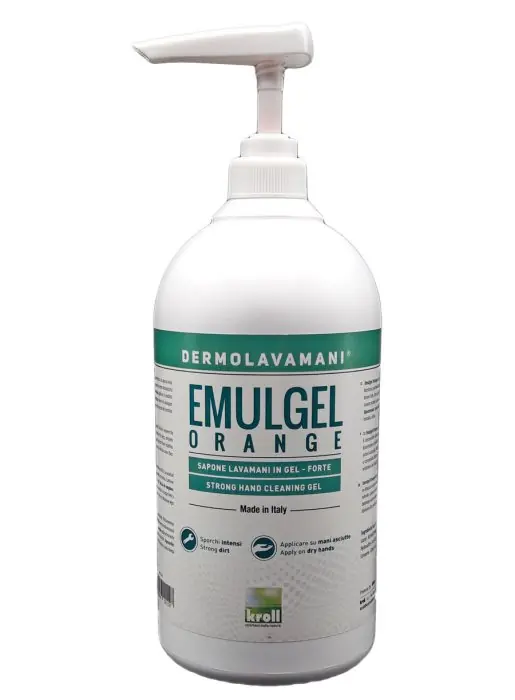 Gel lavamani Extra Forte Kroll Emulgel Orange con dosatore da 1 litro r r
Emulgel Special Orange è un sapone lavamani extra-forte in gel ad alto potere pulente, studiato per la rimozione dalle mani degli sporchi più resistenti. r r r E’ arricchito con i principi attivi degli agrumi e con tensioattivi di origine vegetale da fonti rinnovabili. r È consigliato in tutti i settori industriali e meccanici in cui sia necessaria un’azione detergente intensa e rapida. r Lascia le mani morbide e profumate. r r r
Modalità d’uso applicare il prodotto sulle mani asciutte, strofinare aggiungendo gradualmente acqua fino a sciogliere tutto lo sporco. Sciacquare bene ed asciugare. r r
Avvertenze non utilizzare il prodotto su parti delicate (viso, zona ascellare, parti intime). r
Tenere lontano dalla portata dei bambini. Evitare il contatto con gli occhi. r
", "sku" "00487665", "brand" { "@type" "Thing", "name" "KROLL" }, "offers" { "@type" "Offer", "priceCurrency" "EUR", "price" "8.15", "itemCondition" "http //schema.org/NewCondition", "availability" "http //schema.org/InStock", "url" "https //www.toolshopitalia.it/shop/detergenti-igienizzanti/gel-lavamani-extra-forte-kroll-emulgel-orange-1lt", "seller" { "@type" "Organization", "name" "ToolShop Italia - Ferramenta Online" } }
} Gecertificeerd