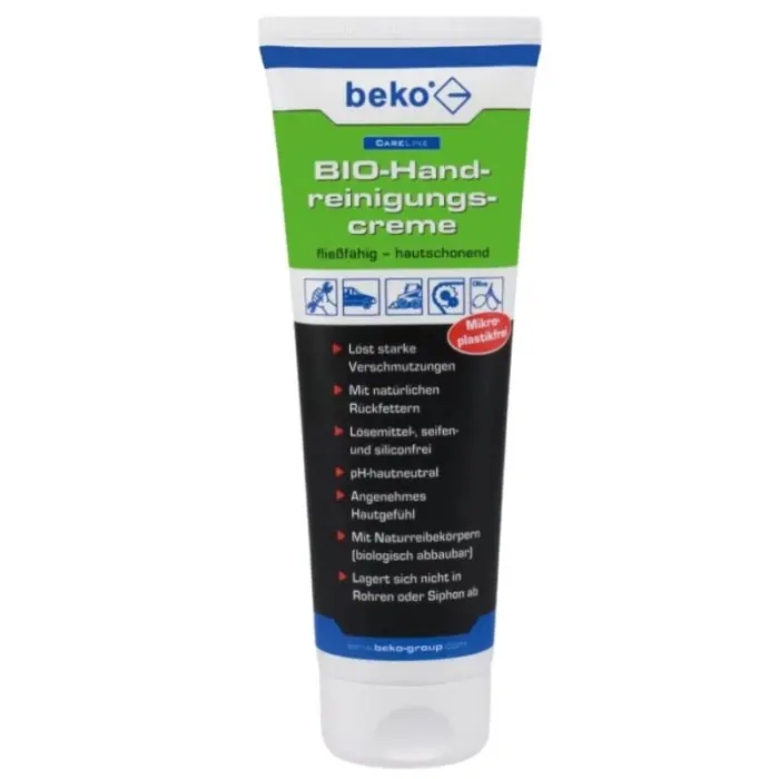 Crema per le mani CareLine BIO 250 ml r r r Senza microplastica, dermatologicamente testato, crema detergente mani concentrata, elevato e forte potere detergente, scioglie lo sporco difficile, con agenti naturali idratanti, senza solventi, sapone e silicone, con sostanze abrasive naturali di semi di olivo macinati (ad elevata biodegradabilità), Ph-​neutro sulla pelle, fluida. r r r
Vantaggi di utilizzo r r r Non incrosta tubi o sifoni, privo di sabbia e microplastica, piacevole al tatto. r r r
Campi di applicazione r r r Rimuove grasso, olio e sporco industriale difficile, può essere utilizzato quotidianamente da meccanici, tecnici del servizio clienti, agricoltori, conducenti di camion e autobus, ecc. Per assemblaggi e lavori all‘aperto, in officine, nonché per manutenzione, trasporto e assistenza. r r r
Dati tecnici r r r Resa ca. da 2 a 3 ml per applicazione r Odore piacevole r Scadenza non aperto almeno 30 mesi, aperto 12 mesi (temperatura +5° C fino +20° C) r Conservazione non superiore a +25° C, proteggere dalla luce solare diretta; proteggere dal gelo r Valore pH ca. 5 r r
", "sku" "09767829", "brand" { "@type" "Thing", "name" "BEKO" }, "offers" { "@type" "Offer", "priceCurrency" "EUR", "price" "4.00", "itemCondition" "http //schema.org/NewCondition", "availability" "http //schema.org/InStock", "url" "https //www.toolshopitalia.it/shop/detergenti-igienizzanti/crema-lavamani-bio-careline-beko-250ml", "seller" { "@type" "Organization", "name" "ToolShop Italia - Ferramenta Online" } }
} Bestseller