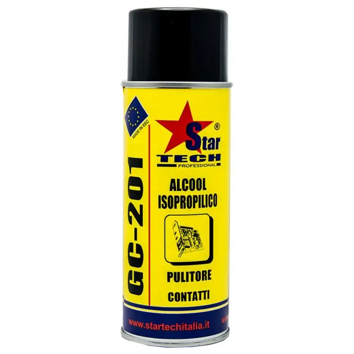 Alcool isopropilico detergente contatti elettrici GC-201 spray 400ml r r r Pulitore universale a rapida evaporazione per contatti elettronici ed elettrici. r A base di Alcool Isopropilico è fortemente attivo nei confronti, sporco, grasso residui carboniosi, residui di flussanti di saldatura etc. r E’ indispensabile per ogni operazione di pulizia siano essi contatti ramati, striscianti , testine video, lettori laser, relè, contattori, parti macchina di computer, fotocopiatori, hardware di ogni tipo,, macchine fotografiche, video, strumentazione etc. . r Pur presentando un forte potere sgrassante pulente STAR GC-201 non presenta alcun effetto nei confronti di elastomeri, materie plastiche , gomme parti verniciate, etc. r Impiegato su apparati elettrici e buona prassi non operare se gli stessi sono in tensione, assicurarsi comunque che il prodotto sia completamente evaporato prima di inserire nuovamente l’alimentazione al circuito. r r
", "sku" "09760806", "brand" { "@type" "Thing", "name" "STARTECH" }, "aggregateRating" { "@type" "AggregateRating", "ratingValue" "5.00", "reviewCount" "1" }, "offers" { "@type" "Offer", "priceCurrency" "EUR", "price" "5.05", "itemCondition" "http //schema.org/NewCondition", "availability" "http //schema.org/InStock", "url" "https //www.toolshopitalia.it/shop/detergenti-igienizzanti/alcool-isopropilico-detergente-contatti-elettrici-gc-201-spray-400ml", "seller" { "@type" "Organization", "name" "ToolShop Italia - Ferramenta Online" } }
} Superprijs
