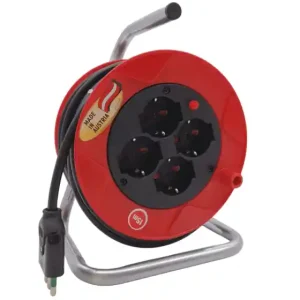 Hete Deal Avvolgicavo prolunga elettrica 230V (16A) 15m 4 prese bipasso Schuko cavo 3x1,5 mm²