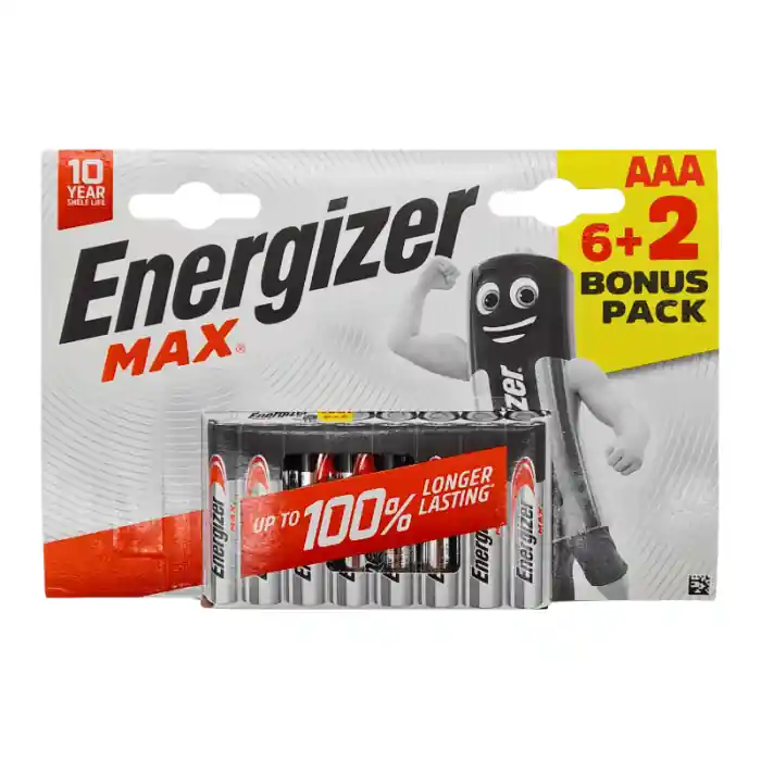 Gereduceerde Prijs ENERGIZER MAX AAA - 8 batterie Mini Stilo LR3 alcaline 1,5V