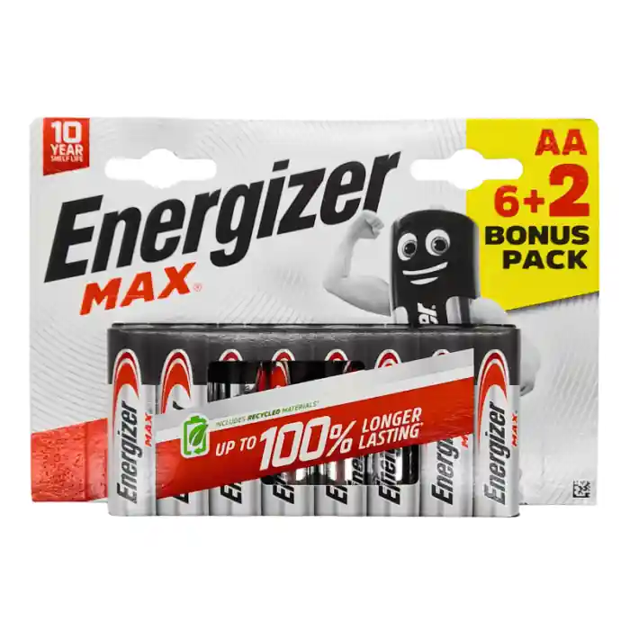 ENERGIZER MAX AA - 8 batterie Stilo LR6 alcaline 1,5V Koop Online