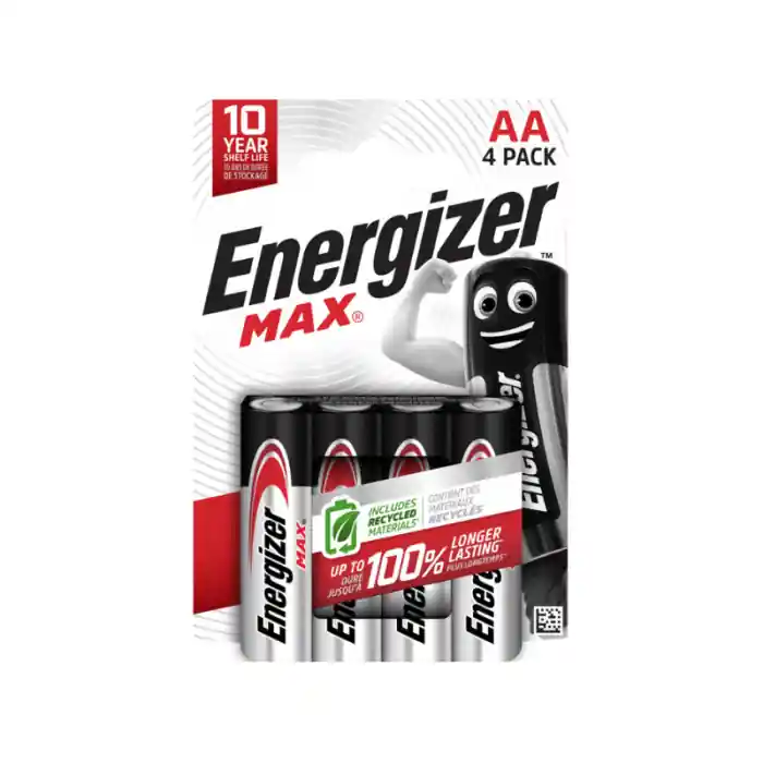 ENERGIZER MAX AA - 4 batterie Stilo LR6 alcaline 1,5V Merkproduct