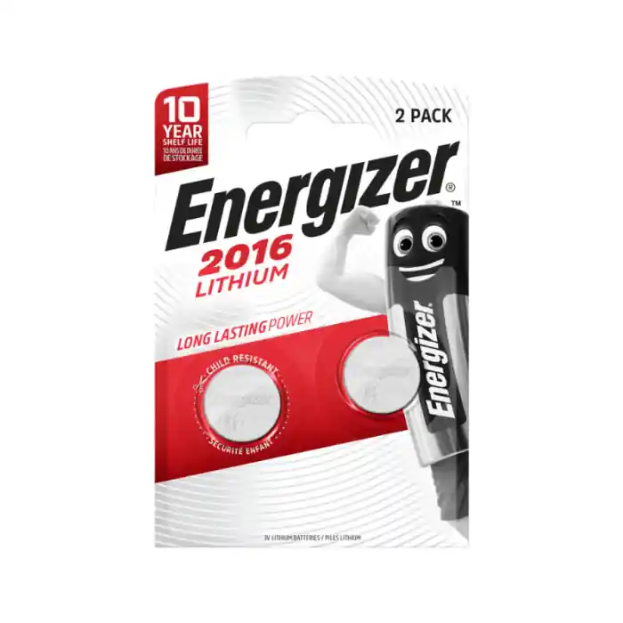 Alleen Vandaag ENERGIZER CR2016 Batterie a bottone al litio 3V - 2 pezzi