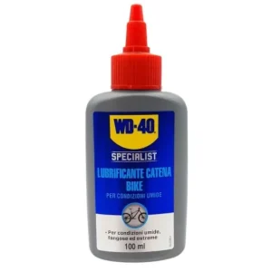 WD-40 BIKE lubrificante catena bicicletta per condizioni umide ml100 r r r Questo prodotto è specificamente sviluppato per l’uso della bici in condizioni di umidità e fango. r Penetra efficacemente all’interno della catena e fornisce un’eccellente lubrificazione respingendo l’umidità e proteggendo efficacemente dalla corrosione. r r r
Caratteristiche r r r Lubrificazione a lunga durata r Cambio morbido r Riduce l’attrito e l’usura della catena r Migliora l’efficienza della catena r r r
RACCOMANDATO PER r r r CATENA r GRUPPO RAPPORTI r CAMBIO r LEVE r r r
CONSIGLIO 1 r
Prima dell’ uso e per un risultato ottimale, pulire la catena con WD-40 BIKE Sgrassante per eliminare olio e sporco. r r
CONSIGLIO 2 r
Applicate WD-40 BIKE Lubrificante Catena per condizioni umide tramite il beccuccio, lungo tutta la lunghezza della catena, all’ interno delle giunture. Lasciare trascorrere qualche minuto per permettere al prodotto di penetrare a fondo. r
", "sku" "09690165", "brand" { "@type" "Thing", "name" "WD-40" }, "aggregateRating" { "@type" "AggregateRating", "ratingValue" "5.00", "reviewCount" "1" }, "offers" { "@type" "Offer", "priceCurrency" "EUR", "price" "8.30", "itemCondition" "http //schema.org/NewCondition", "availability" "http //schema.org/InStock", "url" "https //www.toolshopitalia.it/shop/lubrificanti-e-detergenti/wd40-bike-lubrificante-catena-bici-condizioni-umide-100ml", "seller" { "@type" "Organization", "name" "ToolShop Italia - Ferramenta Online" } }
} Weekendaanbieding
