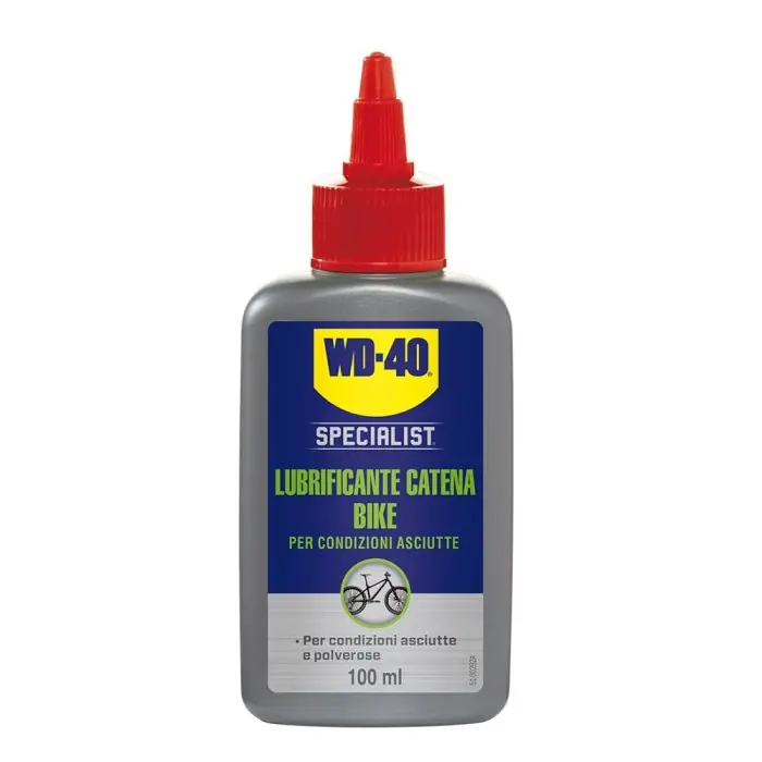 Beste Prijs WD-40 BIKE lubrificante catena bici per condizioni asciutte ml100 r r r WD-40 BIKE è un lubrificante catena concepito per condizioni asciutte e polverose. r La sua formula contiene PTFE che penetra efficacemente all’interno della catena creando una pellicola lubrificante senza attirare polvere. r r r
Caratteristiche r r r Lubrificazione a lunga durata r Cambio morbido r Riduce l’attrito e l’usura della catena r Migliora l’efficienza della catena r RACCOMANDATO PER r CATENA r GRUPPO RAPPORTI r CAMBIO r LEVE r r r
CONSIGLIO 1 r
Prima dell’ uso e per un risultato ottimale, pulire la catena con WD-40 BIKE Sgrassante per eliminare olio e sporco. r r
CONSIGLIO 2 r
Applicate WD-40 BIKE Lubrificante Catena per condizioni umide tramite il beccuccio, lungo tutta la lunghezza della catena, all’ interno delle giunture. Lasciare trascorrere qualche minuto per permettere al prodotto di penetrare a fondo. r r
CONSIGLIO 3 r
WD-40 BIKE Lubrificante Catena per condizioni asciutte non è fatto unicamente per la catena. È ottimo per i perni dei freni, per le viti del cambio e del deragliatore e per le molle di ritenzione dei pedali. Se siete appena rientrati da una pedalata in condizioni meteorologiche asciutte, mettete una goccia di Lubrificante Catena sui cavi dei freni e del deragliatore, al fine di mantenere i meccanismi fluidi. Strofinare via il lubrificante in eccesso. r
", "sku" "09690158", "brand" { "@type" "Thing", "name" "WD-40" }, "aggregateRating" { "@type" "AggregateRating", "ratingValue" "5.00", "reviewCount" "3" }, "offers" { "@type" "Offer", "priceCurrency" "EUR", "price" "8.30", "itemCondition" "http //schema.org/NewCondition", "availability" "http //schema.org/InStock", "url" "https //www.toolshopitalia.it/shop/lubrificanti-e-detergenti/wd40-bike-lubrificante-catena-bicicletta-condizioni-asciutte-100ml", "seller" { "@type" "Organization", "name" "ToolShop Italia - Ferramenta Online" } }
}