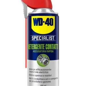 Actieprijs WD40 Specialst detergente spray contatti elettrici asciugatura rapida ml400 r r r Il detergente per contatt­i WD-40 Specialist dissolve efficacemente l’ unto, i depositi di grasso, la sporcizia, la polvere, i residui del ﬂusso di saldatura e la condensa sulle apparecchiature elett­riche o elett­roniche, compresi i materiali delicati. r La sua formula non condu­ttrice ad evaporazione rapida non lascia alcun residuo ed è compatibile con tu­i i metalli, le plastiche e le gomme. r É certiﬁcata K2 dalla NSF. r r r
RACCOMANDATO PER r r r Contatt­i – Circuiti stampati – Comandi – Stampanti e fotocopiatrici – Interrutt­ori – Testine di lett­ura – Etc. r r r
INFORMAZIONI FISICHE E CHIMICHE r r r Aspe­tto incolore r Odore idrocarburi r r
", "sku" "09641976", "brand" { "@type" "Thing", "name" "WD-40" }, "aggregateRating" { "@type" "AggregateRating", "ratingValue" "5.00", "reviewCount" "3" }, "offers" { "@type" "Offer", "priceCurrency" "EUR", "price" "12.35", "itemCondition" "http //schema.org/NewCondition", "availability" "http //schema.org/InStock", "url" "https //www.toolshopitalia.it/shop/lubrificanti-e-detergenti/wd40-specialst-detergente-spray-contatti-elettrici-asciugatura-rapida-ml400", "seller" { "@type" "Organization", "name" "ToolShop Italia - Ferramenta Online" } }
}