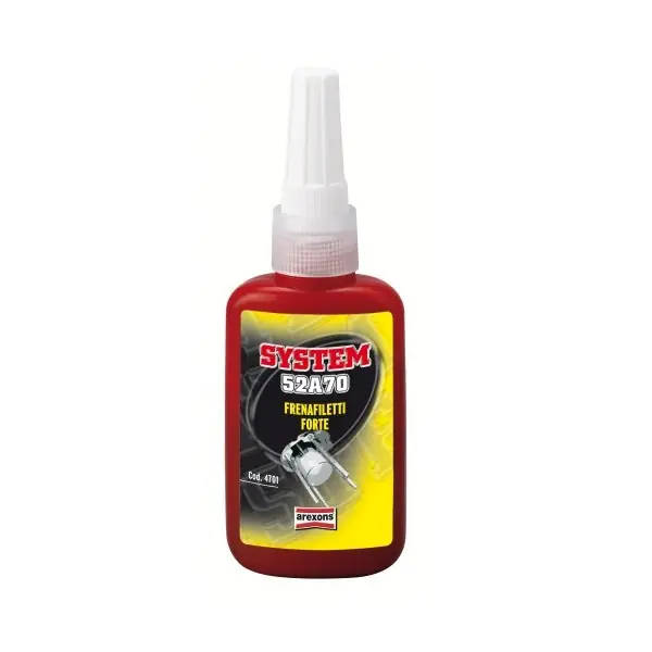 Blocca filetti FORTE Arexons System 52A70 50ml r r r Per la frenatura di prigionieri, dadi e bulloni non soggetti a smontaggio. r Prodotto a bassa viscosità. Elimina gli allentamenti dovuti a vibrazioni, urti, sbalzi di temperatura. Impedisce la corrosione ed il grippaggio. r Frenatura permanente. Elevata resistenza ad acqua, oli, carburanti, fluidi idraulici e frigoriferi, gas, vapori. r Collaudato secondo le norme DIN 54454. r Temperatura di impiego da -55°C a +150°C. r Gioco massimo diametrale 0,15 mm. r r r
CARATTERISTICHE TECNICHE r r r Colore verde r Peso specifico 1,10 r Viscosità a 25°C (mPa.s) 450-650 r Gioco max diametrale 0,15 mm r Diametro max filetto M20 r Tempo di indurimento iniziale 10 – 20 min. r Tempo di indurimento finale 24 ore r Temp. di impiego -55°C +200°C r r r
Prodotto collaudato secondo le norme DIN 54454 r
", "sku" "00393355", "brand" { "@type" "Thing", "name" "AREXONS" }, "offers" { "@type" "Offer", "priceCurrency" "EUR", "price" "23.35", "itemCondition" "http //schema.org/NewCondition", "availability" "http //schema.org/InStock", "url" "https //www.toolshopitalia.it/shop/automotive/frenafiletti-forte-arexons-52a70-ml50", "seller" { "@type" "Organization", "name" "ToolShop Italia - Ferramenta Online" } }
} Lage Prijs