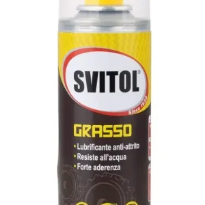 Svitol Grasso lubrificante spray anti attrito a forte aderenza 200ml r r r Ingrassaggio e lubrificazione a lunga durata con elevata azione protettiva ed alte prestazioni. r Svitol Easy Grasso nuovo erogatore è un grasso a base di olio minerale paraffinico bianco-alluminio complesso, additivato con PTFE e polimeri adesivanti ad elevata adesività. r Non cola, elimina l‘attrito ed è particolarmente utile nella fase di avviamento. Resiste all‘acqua, salata e dolce. r Resiste a temperature da -40°C a +170°C. r La valvola a 360° consente l’erogazione del prodotto in tutte le posizioni anche con valvola capovolta. r r r
LUBRIFICANTE Riduce al minimo lo spunto iniziale, assicura la lubrificazione a lungo termine di accoppiamenti meccanici, comandi, catene di trasmissione, macchine agricole e attrezzature da giardino. r r r Condizioni di esercizio da -40°C a +170°C. r Punto di goccia +250°C. Ideale per superfici verticali e in movimento. r r r
ADESIVO Resistente alla centrifugazione. r r
PROTETTIVO Con spiccato effetto antiusura e antigrippante. r
", "sku" "09718968", "brand" { "@type" "Thing", "name" "SVITOL" }, "offers" { "@type" "Offer", "priceCurrency" "EUR", "price" "8.25", "itemCondition" "http //schema.org/NewCondition", "availability" "http //schema.org/InStock", "url" "https //www.toolshopitalia.it/shop/lubrificanti-e-detergenti/svitol-grasso-lubrificante-anti-attrito-forte-aderenza-spray-200ml", "seller" { "@type" "Organization", "name" "ToolShop Italia - Ferramenta Online" } }
} Flitsaanbieding
