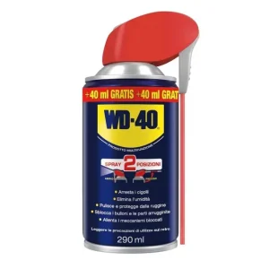 Exclusieve Aanbieding Lubrificante universale multiuso spray WD-40 formato 290ml - (250ml+40ml Gratis) r r
Caratteristiche r r r WD-40 con i suoi "2.000 utilizzi" è il lubrificante multifunzione indispensabile nel settore automobilistico, nell’industria meccanica, nell’agricoltura, nell’edilizia e perfino nella nautica. r WD-40 grazie alla sua formula esclusiva è capace di raggiungere tutte le superfici metalliche facendo penetrare i suoi elementi attivi attraverso la ruggine e la corrosione, anche in presenza di umidità, formando una barriera protettiva resistente all’umidità. r WD-40 non è conduttore di elettricità e non contiene silicone. r sblocca i bulloni r protegge dalla ruggine r arresta i cigolii r allenta i meccanismi bloccati r r
", "sku" "09713345", "brand" { "@type" "Thing", "name" "WD-40" }, "offers" { "@type" "Offer", "priceCurrency" "EUR", "price" "6.55", "itemCondition" "http //schema.org/NewCondition", "availability" "http //schema.org/InStock", "url" "https //www.toolshopitalia.it/shop/lubrificanti-e-detergenti/wd40-lubrificante-multiuso-spray-ml250-40ml-gratis", "seller" { "@type" "Organization", "name" "ToolShop Italia - Ferramenta Online" } }
}
