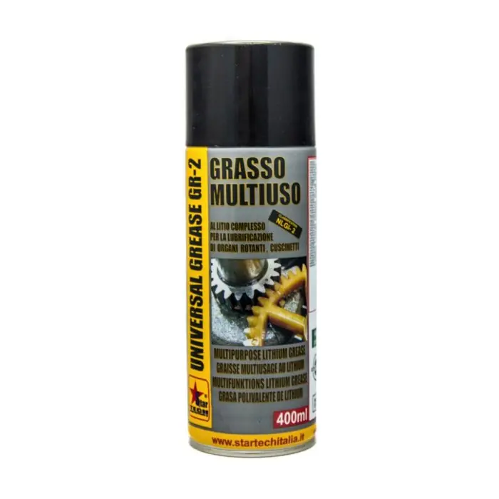Grasso al litio spray UNIVERSAL GREASE 400ml r r r Formulato per la lubrificazione di macchine, organi meccanici, ingranaggi fortemente caricati, cimematismi in impianti e macchinario industriale. r La particolare additivazione lo rende stabile e particolarmente indicato per ogni tipo di lubrificazione, su macchine movimento terra, camion, macchine agricole per ingrassare snodi, balestre, cuscinetti in ogni situazione il prodotto si rende molto efficace, evita inoltre che anche in presenza di elevate velocità’ dell’organo lubrificato il grasso venga espulso. r Fortemente demulsivo resiste efficacemente in presenza di acqua, vapore , emulsioni lubrificanti etc. r Impiegato nella lubrificazione su macchine utensili evita il ”cangurismo” garantendo avanzamenti costanti e stabili. r GR-2 e’ il grasso Universale per ogni condizione e per ogni tipo di Lubrificazione. r r
", "sku" "09667242", "brand" { "@type" "Thing", "name" "STARTECH" }, "offers" { "@type" "Offer", "priceCurrency" "EUR", "price" "4.20", "itemCondition" "http //schema.org/NewCondition", "availability" "http //schema.org/OutOfStock", "url" "https //www.toolshopitalia.it/shop/lubrificanti-e-detergenti/grasso-al-litio-spray-universal-gr-2-grease-400ml", "seller" { "@type" "Organization", "name" "ToolShop Italia - Ferramenta Online" } }
} Uitverkoop