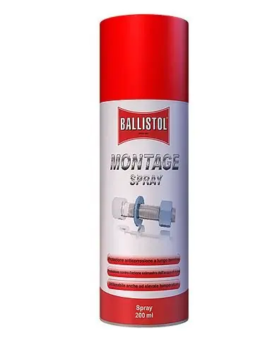 Montage Ballistol spray lubrificante per montaggi 200 ml r r
(Lubrificazione speciale per montaggio) r r r Grazie all’elevata capacità di lubrificazione di questo spray, ingranaggi, catene, cuscinetti a sfere e rullini, rotelle di scorrimento, superfici e guide di scorrimento rimangono protetti senza bloccarsi neanche ad elevate temperature ed alta pressione. r I collegamenti possono essere staccati facilmente anche dopo una sollecitazione termica estrema. r Lo spray per montaggio protegge a lungo contro corrosione, usura, abrasione e grippaggio. r Favorisce la solidità dei collegamenti per filettature e raccordi. r Lo spray per montaggio impedisce la corrosione da contatto per diversi tipi di metalli, garantisce un range d’impiego da -50°C a +1000°C ed è estremamente resistente alla pressione. r Protegge tutti i metalli dalle sostanze che provocano la corrosione vapore acqueo, acqua dolce e salata, soluzioni alcaline diluite, maggior parte dei vapori chimici. r Si tratta di un olio non tossico prodotto in conformità ai criteri di sicurezza sul lavoro r Lo spray per montaggio non crea reazioni con la maggior parte deigas, quali per es. metano, butano, propano, gas nobili, idrocarburi fluorurati e azoto. r Solo in presenza di ossigeno compresso non è possibile l’impiego di questo spray. r r
", "sku" "09731257", "brand" { "@type" "Thing", "name" "BALLISTOL" }, "offers" { "@type" "Offer", "priceCurrency" "EUR", "price" "6.20", "itemCondition" "http //schema.org/NewCondition", "availability" "http //schema.org/InStock", "url" "https //www.toolshopitalia.it/shop/lubrificanti-e-detergenti/montage-spray-lubrificante-ballistol-per-montaggi-200-ml", "seller" { "@type" "Organization", "name" "ToolShop Italia - Ferramenta Online" } }
} Exclusieve Aanbieding