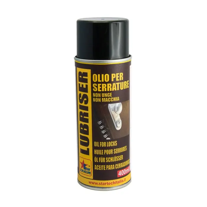Olio lubrificante secco per serrature con grafite bianca LUBRISER 400ml r r r Lubrificante secco per serrature, con grafite bianca. r Nuova formulazione sviluppata in collaborazione con qualificati produttori di serrature. r Non unge, non sporca, non lascia residui, non macchia mani e tessuti, non lascia odore, ha buon potere antighiaccio. r Impiegato per la lubrificazione di ogni tipo di serratura, e ideale per serrature con cilindro europeo. r r
", "sku" "09795488", "brand" { "@type" "Thing", "name" "STARTECH" }, "offers" { "@type" "Offer", "priceCurrency" "EUR", "price" "4.75", "itemCondition" "http //schema.org/NewCondition", "availability" "http //schema.org/InStock", "url" "https //www.toolshopitalia.it/shop/lubrificanti-spray-tecnici/olio-lubrificante-secco-per-serrature-con-grafite-bianca-lubriser-400ml", "seller" { "@type" "Organization", "name" "ToolShop Italia - Ferramenta Online" } }
} Seizoensaanbieding